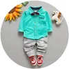 Barnkläder Set Barn kostym Boys Outfit Bow Slipsskjorta + Stripe Casual Pants Toddler Nyfödd uppsättning Baby Wear LH09