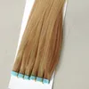 Top Klassenband in Haarverlängerungen 40pcs / Pack Remy Haare Haut Schussfarben Blond Doppelseiten Klebstoff Brasilianisches Indisches Menschenhaar