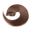 Couleur brun foncé 2 pince à cheveux humains droites en soie dans les extensions de cheveux tissages de beauté non transformés 70g 120g 140g 160g en option