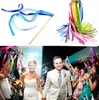 Colorful Magic Wand Fairy Ribbon Wedding Ribbon Wands With Bell TWIRLING STREAMER Wedding Favors Wedding Decoration Party supplies