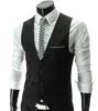 Kamizelki mężczyzn kamizelki Obiter Groomsmens 2015 Korean Slim Fit Stylowe krótkie płaszcze garnitur Blazer Jackets Płaszcze ślub męskie vneck vest1899174