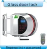 Free shpping DIY Avoid openhole Double open Fingerprint+password glass door lock /glass door electronic locks+remote