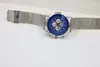 Limited Edition Transocean Chronograph B01 Unitime worldtimer Quartz Chronograph Mens Wristwatch Phantom Blue Face Stainless Steel1952