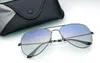 Hot Selling Great Quality Mens Womens Brand designer sunglasses Silver frame brown gradient lenses With Box 62 mm lens