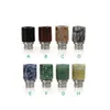 Great quality 510 Drip Tip E Cigarettes Carving Art Glass Drip Tip Jade stone Drip Tip with Stainless Steel Wide Bore Atomizer Mouthpieces