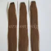 50g 20 adet Bant İnsan Saç uzantıları Tutkal Cilt Atkı 18 20 22 24 inç # 8 / Açık Kahverengi Brezilyalı Hint saç