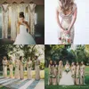 Sequins Short Sleeve Gold Bridesmaid Dresses Long Length Cheap Bridesmaid Dress Backless Sheath Prom Gown Wedding Party Dress