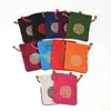 Small Chinese style Embroidery Joyous Cotton Linen Bag Wedding Favors Drawstring Decorative Packaging Pouches Bag for Gift 10pcs/lot