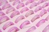 New Beautiful Smooth Pink Round Solid Jade/Agate Gem Stone Band Rings 6 MM - Great Value 20pcs lots