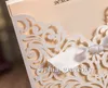 50pcs Laser Cutting Lace Vine Design Paper Anniversaire de mariage x039mas Cartes d'invitation de fête avec feuille à blanc intérieure55860778367050