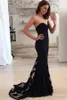 Sweetheart Black Lace Prom Dresses Mermaid Custom Made Long Party Dress Outfit Clothing Women Billiga aftonklänningar2988837