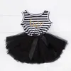 Księżniczka Sukienka Dziewczyna 2016 Nowe Baby Girls Stripe Kamizelki Suknie Tutu Baby Odzież dla dzieci na 1 rok Urodziny Dress Party Dress