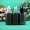 10 ML LDPE BLACK COLOUR Plastic Dropper Bottles With Tamper Proof Thief Safe Caps & Tips Squeezable Bottle thin nipple 100 Pieces