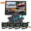 4x 18LED IR CCD Reversing Backup Camera 7quot LCD 4CH Video input Quad Split Monitor Car Rear View Kit6741296