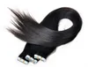 كامل 18quot 20quot 100 Human Pu emy Tape Skin Hair Extensions 25GPCS 40PCSPACK 1 Jet Black DHL 9729493