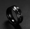 Helt ny ankomst Eleachately design Högkvalitativ 316L Rostfritt stål Mäns Black Finger Hoop Ring Charmig Drill Zircon 7-12 #