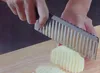 by DHL or EMS 300 pcs Potato Crinkle Wavy Edged Knife Stainless Steel Kitchen Gadget Vegetable Fruit Cutting Slicers