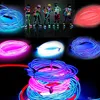 3M LED-remsa Flexibel Neon Sign Light Glow EL Wire Rope Tube Neon Light 8 Färger Bil Dans Party Kostym + Controller Julljus