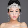 Stok 2014 Bride's Crown Çarpıcı Swarovski Gelin Kristal Tiara Düğün Saç Aksesuarları CheapVprom Pageant Accesso325i
