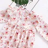 2018 Ropa para niños Ropa para niña Primavera Otoño Manga larga Retro Floral Vestidos para niñas Ropa de boutique para niñas Ropa para niños pequeños