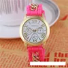 Newest Wristwatches Numerals Roma Geneva Stainless Steel Watch Silicone Chain Band Quartz watches Women Crystal Gold Wristwatch