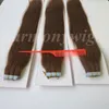 50g 20pcs Tape in Human Hair extensions Glue Skin Weft 18 20 22 24inch #8/Light Brown Brazilian Indian hair