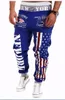 Wholesale-Alisister fashion men/women's joggers pants skinny sweatpants hip hop jogging trousers 4 color Flag letters print sweat pants