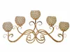 Elegante 5 hoofd metalen kaarshouder goud / verzilverd kandelaar kristal tafel kandelaars Home Hotel bruiloft centerpieces decoratie