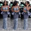 2020 New Design African Fashion Evening Dresses Nigerian Styles Arabic Elegant Peplum Floor Length Mermaid Prom Party Gowns 137