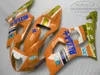 Hochwertiges Karosserieset für Suzuki GSXR1000 K3 K4 2003 2004 Verkleidungsset GSX-R1000 03 04 blau orange Corona Motorradverkleidungen B1P9