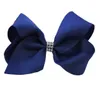 10 st 18cm Solid Färg Ribbon ABC Hårbågar Klipp med rad CZ Diamond Party Pageant Headwear Tillbehör HD3492