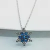Free Shipping Luxury Pendant Jewelry Bridal Necklaces Charm Snowflake Crystal Silver Plated Necklace For ladies At The Wedding
