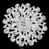 Bling Diamante Små Brosch Toppförsäljning Klar Rhinestone Crystal Silver Flower Brosch Pins Fashion Populay Wedding Pin B336