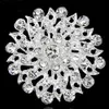 Tono argento chiaro strass spilla di cristallo fiore ragazze corpetto moda spilla da sposa bouquet da sposa spille spille B634