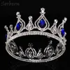 Luksusowe ślubne Headpiece Korowód Full Circle Tiara Wyczyść Austriackie Dżetów King / Queen Crown Wedding Bridal Crown Constume Party Art Deco