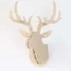 DIY 3D De Madeira Colorido Animal Cabeça De Veado Montagem Puzzle Decoração de Parede Pendurado Decoração Modelo de Madeira Modelo de Brinquedo Decoração Para Casa