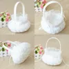 2020 Bröllopsceremonin Party Love Case Satin Bowknot Rose Flower Basket For Women Girl Diy Home Decoration Storage Bag Container1109621