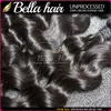 Wefts Loose Deep Wave Human Hair Bundles Indian Virgin Human Hair Weaves Extensions Dubbel inslag Natural Color 12 24 3st Lot Bellahair