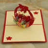 Handgjorda papperskuren 3d stereoskopisk blomma hälsningskort Folding typ unika kreativa kinesiska etniska hantverk kort gåvor
