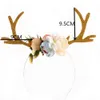 Jul Headband Gift Kvinnor Girs Kid Christmas Deer Antlers Kostym Ear Party Hair Band New Hot Floral Hairband