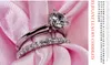 Christams Gift Stunning Luxury Smycken 925 Sterling Silver Mousserande Round Cut Vit Topaz CZ Diamond Party Women Wedding Engagement Ring