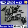 ABS полный комплект обтекателя для GSX-R 600 750 2006 2007 SUZUKI красный черный LUCKY STRIKE GSXR600 GSXR750 06 07 K6 обтекатели набор FS61