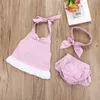 2018 sommer Baby Mädchen Kleidung Set Casual Neugeborenen Mädchen Anzug Bowknot T-shirt + Shorts + Stirnband 3PCS Gestreiften Kinder Kleidung Outfits Set