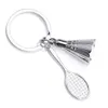 Badminton Racket Key Chains Sport Beyrings Creative Key Holder Bag Accessoires Fans Geschenken Alloy Sieraden Groothandel