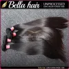 بيلا hair®8 ~ 30 بوصة لحمة الشعر الهندي 3pcs / lot نسج مستقيم غير المجهزة ملحقات الألوان الطبيعية