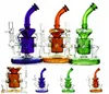 Tornado Recycler Hookahs Dab Oil Rig Klein Recyler Glass Bong Showehead Perc Bongs Heavy Base 14.5mm Female Joint Water Pipes WP308