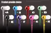 New High quality3.5mm in-ear Stereo Universal Zipper Earphones Headset headphone With Remote & Mic for iPhone 6 Samsung s6 HTC LG Cell Phone