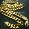 18k gold Filled mens solido catena pesante lunga collana barbazzale anello link jewell N224