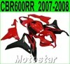 Spritzguss Anpassen der Karosserie für HONDA CBR600RR 2007 2008 schwarz rot Motorradverkleidungssatz CBR 600RR F5 07 08 Verkleidungen LY62