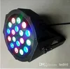 X24PCS Groothandel Super Bright High Power Hoge Kwaliteit DMX512 LED Lamp 18x3W RGB PAR LICHT LED Flat DJ Equipments Controller Gratis verzending